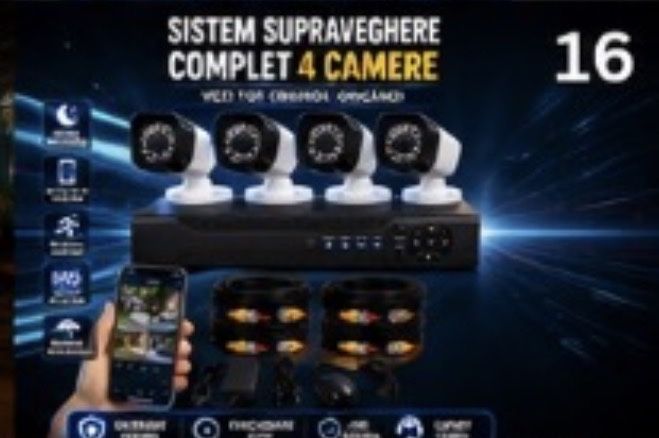 Vindem si Montam Camere Supraveghere Video KIT Complet 4/8/12 CAMERE