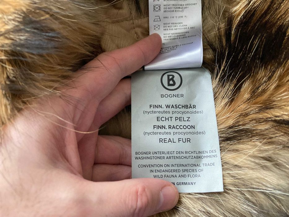 BOGNER Fur Hat Trapper Racoon дамска шапка ушанка естествен косъм енот