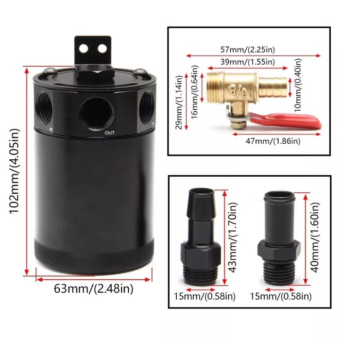 Epurator de gaze Captator ulei Catch Can Oil Epurator Auto Universal