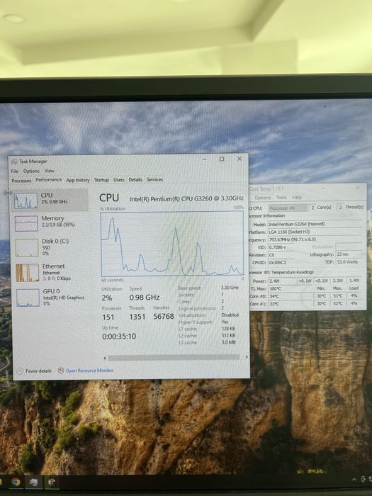 Calculator Asus, Intel G3260, 4gb Ram, SSD, Windows 10 licenta