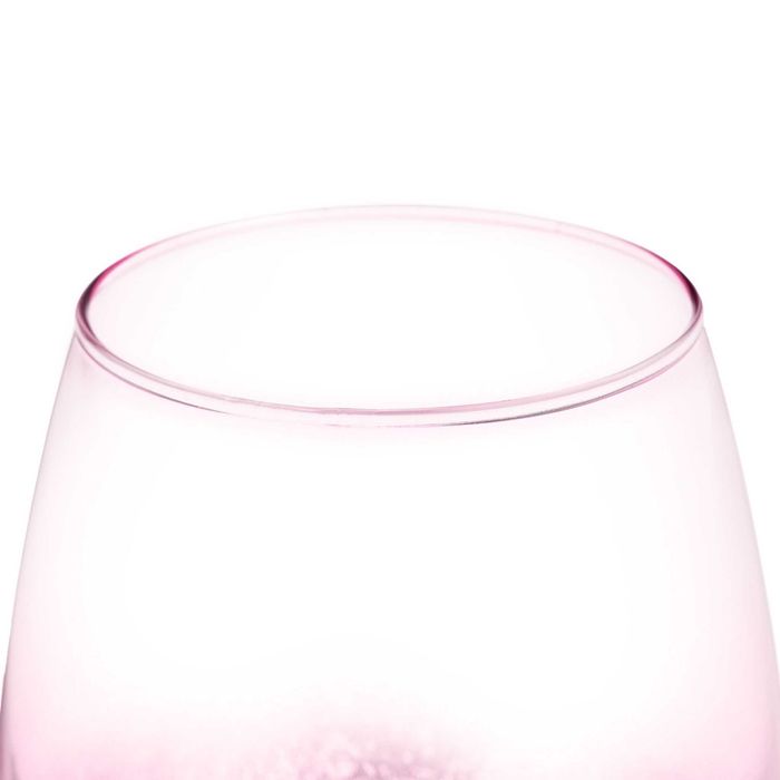 Set de 2 pahare de vin fara picior capacitate 500 ml fiecare roz