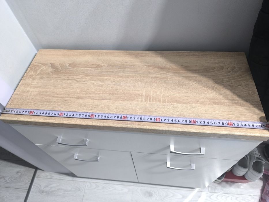 Скрин Бял с дъб сонома