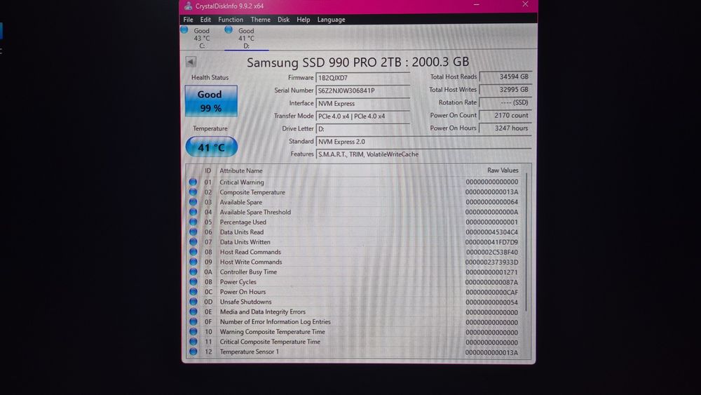 SSD NVMe Samsung 990 Pro 2TB