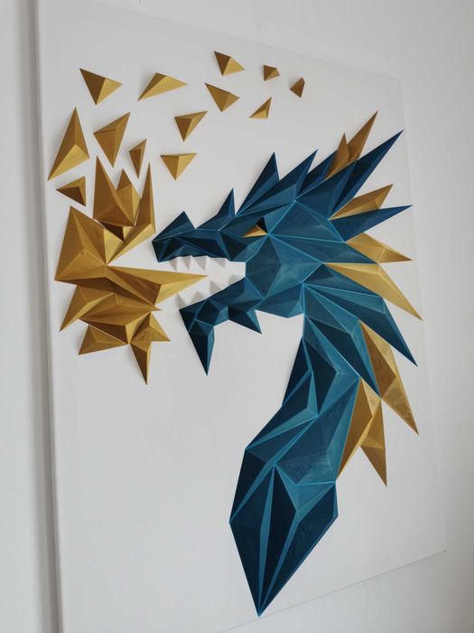 Tablou Dragon lowpoly printat 3D 60/80cm