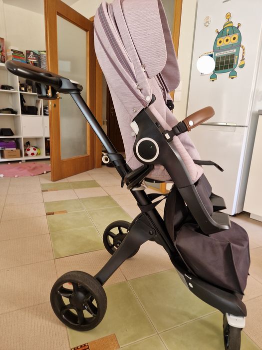 Stokke Xplory V6 lilac/black, brown leather