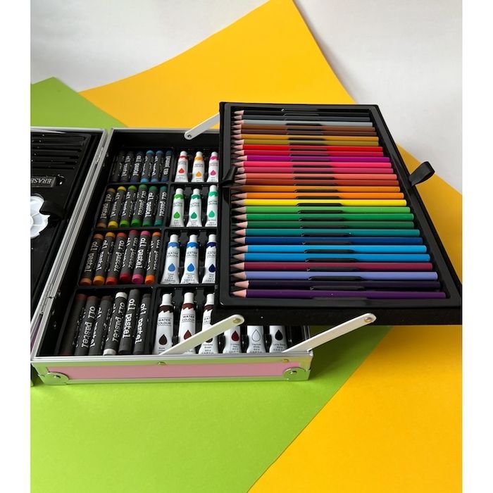 ПРОМО!!!Детски комплект за рисуване GALAXIA®, 145 части, Метална кутия