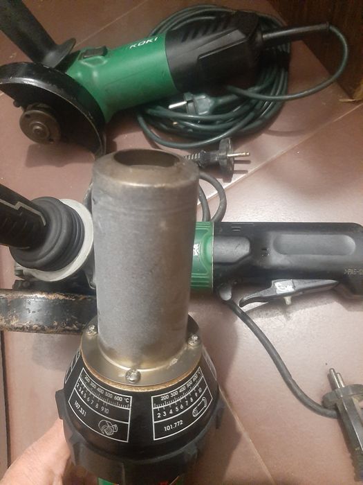 Пистолет Leister и ъглошлайфи Хикоки
