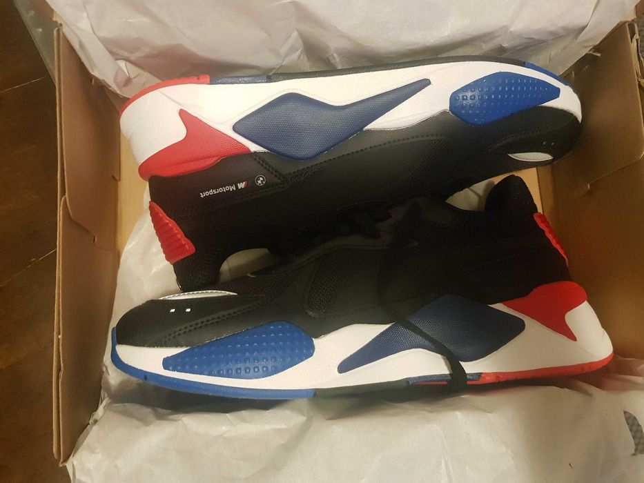 Puma, Спортни обувки RS-X с еко кожа, Червен/Черен/Син