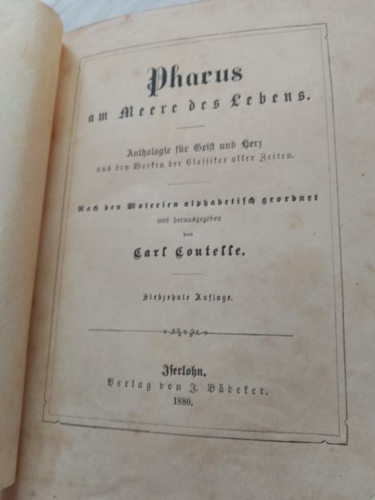 Carte veche din  1880,PHARUS AM MEERE DES LEBENS.