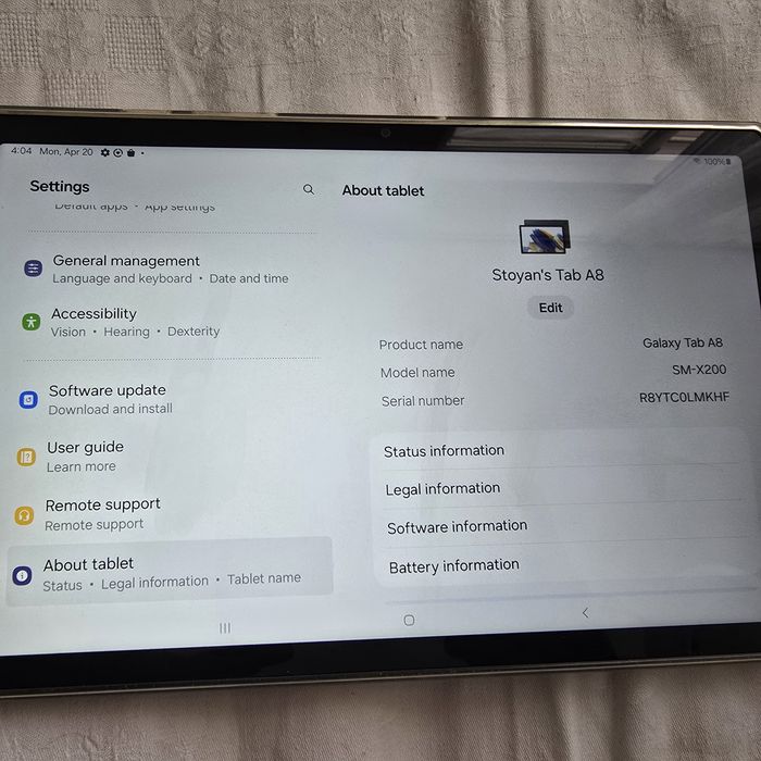 Продавам таблет Samsung Galaxy Tab A8 X200 10.5 64GB