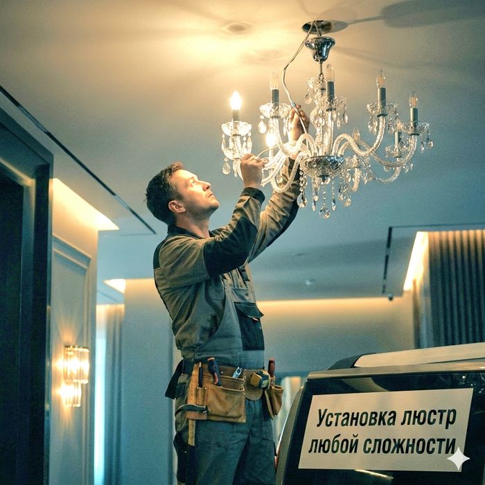 Установка Люстра и Карниз