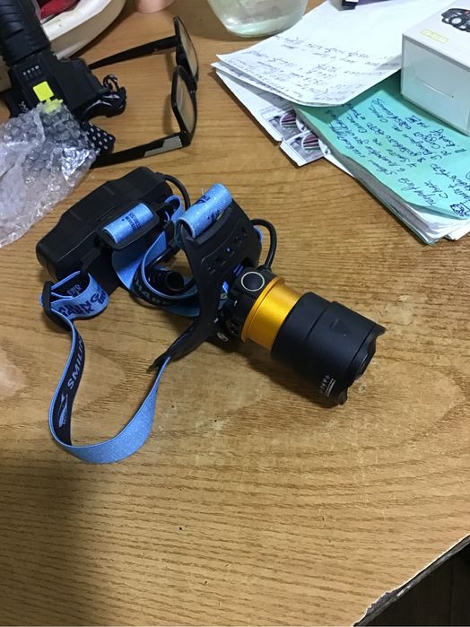 Налобный фонарь для охоты и рыбалки, мощный, аккумуляторный