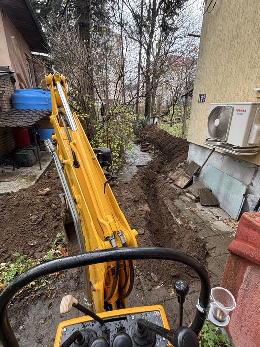 Мини багер + мини дъмпер  75 см широчина| Изкопи | Канали | София