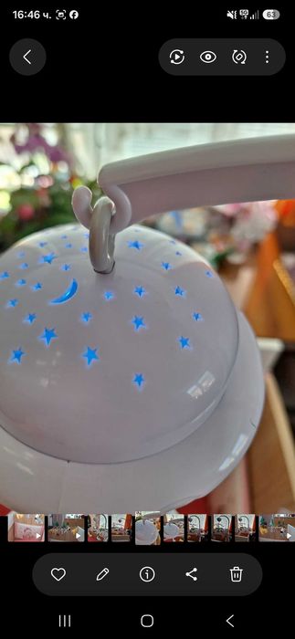 Chipolino музикална въртележка за кошара с проектор