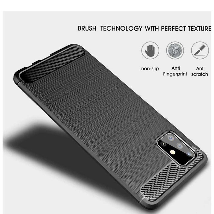 Huse carbon piele SAMSUNG Galaxy S10 Lite A51 A71 A41 S20 Ultra Plus