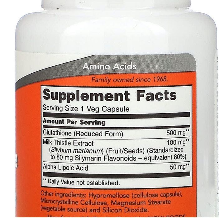 Глутатион. Детокс. Glutathione NOW, 500мг.