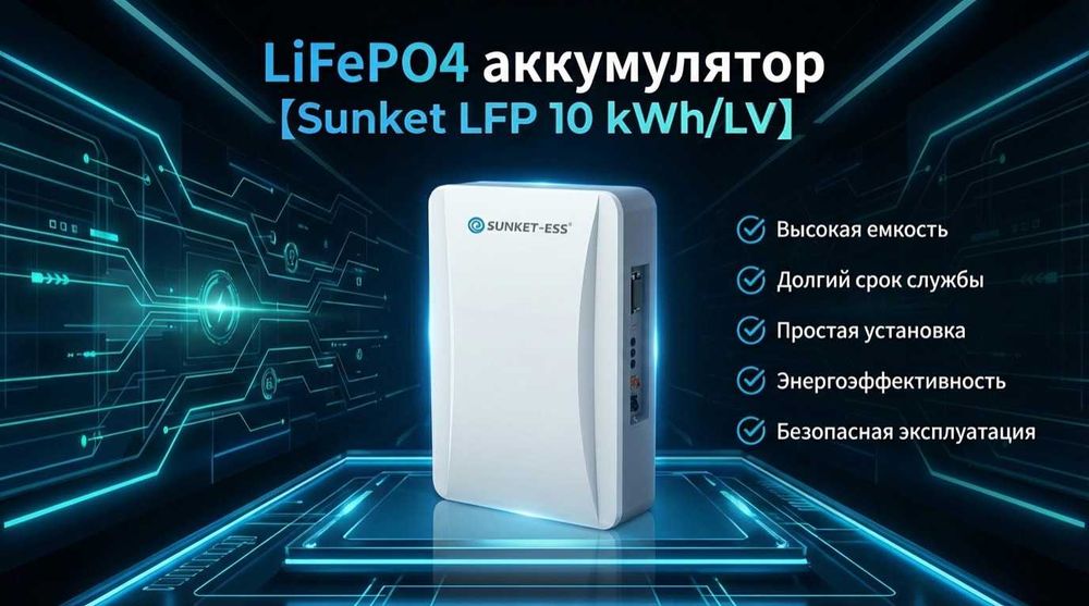 LiFePO4 аккумуляторная батарея SUNKET 10.24 кВт*ч