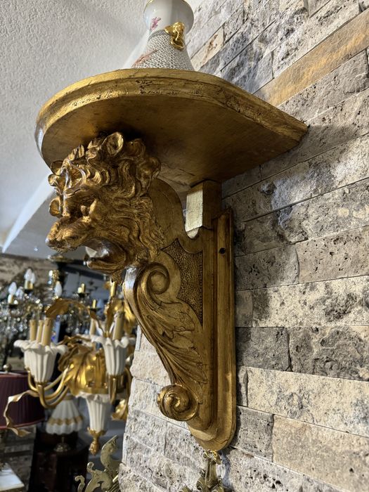 Set console baroque- lemn masiv- foita- restaurate