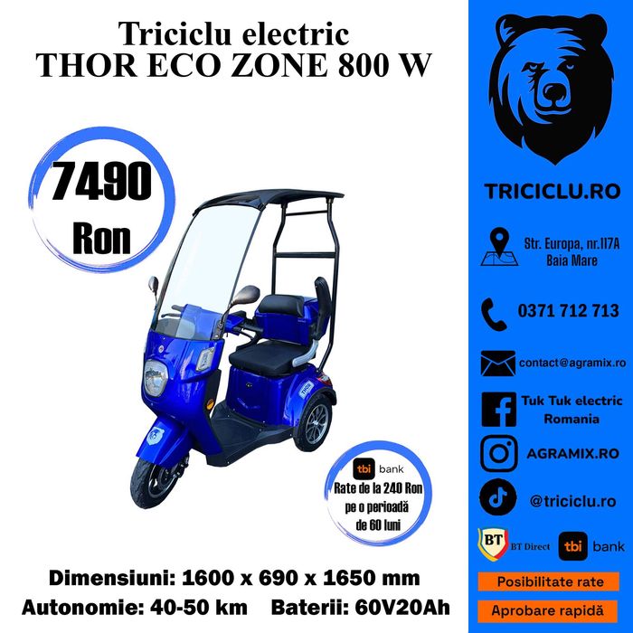 Triciclu electric THOR ECO ZONE Agramix