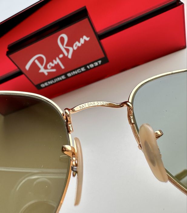 Ray-Ban RB3548-N Hexagonal, огледални, златна рамка