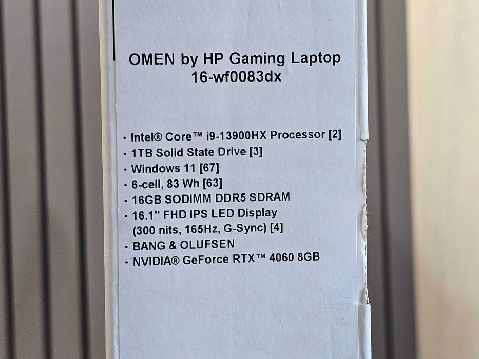 ПРОДАМ HP OMEN 16-WF0083DX Игровой Ноутбук Core™i9-13900HX и RTX4060.