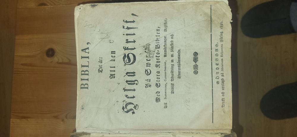 Obiecte de colectie - Biblie/carte veche suedeza 1832