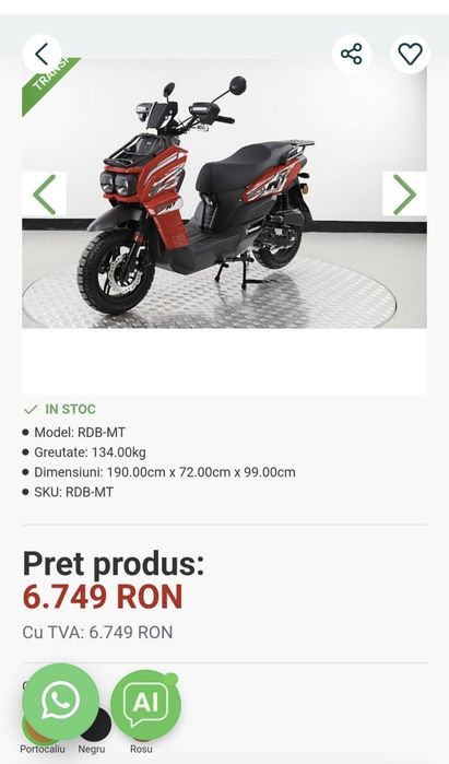 Scuter NOU 50 CM, garanție 2 ani