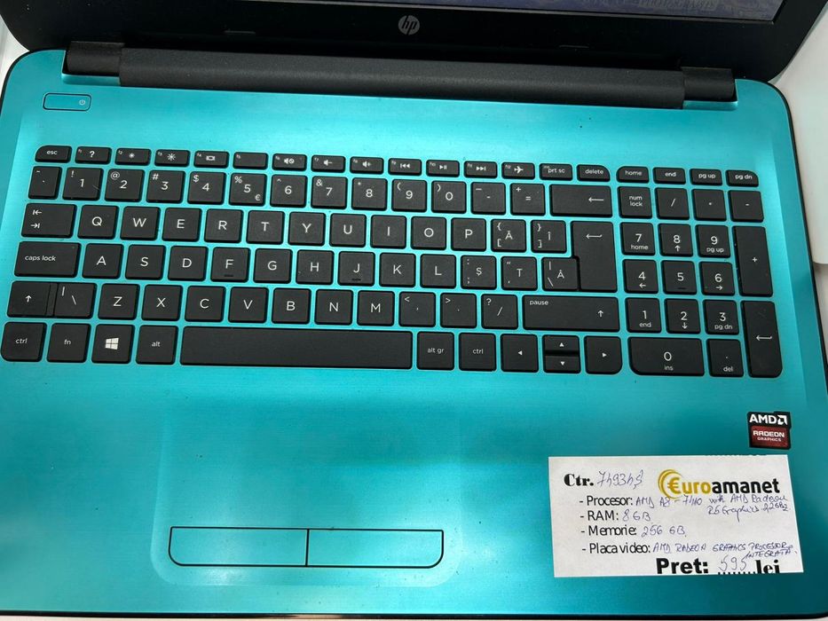 Laptop HP 15-BA004NQ, AMD A8, 8GB RAM, 256GB SSD, 15.6" -P-
