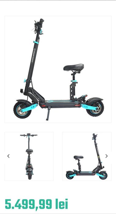 Trotineta electrica pliabila RYDE. Noua 800 Warrior cu scaun – seria 10″