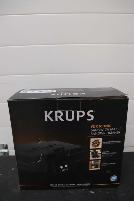 Krups FDK FDK461 Iconic 850W керамичен тостер за сандвичи, ЛЕК ДЕФЕКТ