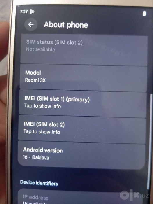 redmi 3x android 16