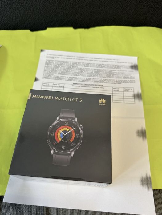 ЗАПЕЧАТАН 46mm Huawei watch GT 5 | GT5 Yettel Гаранция 2028 Black