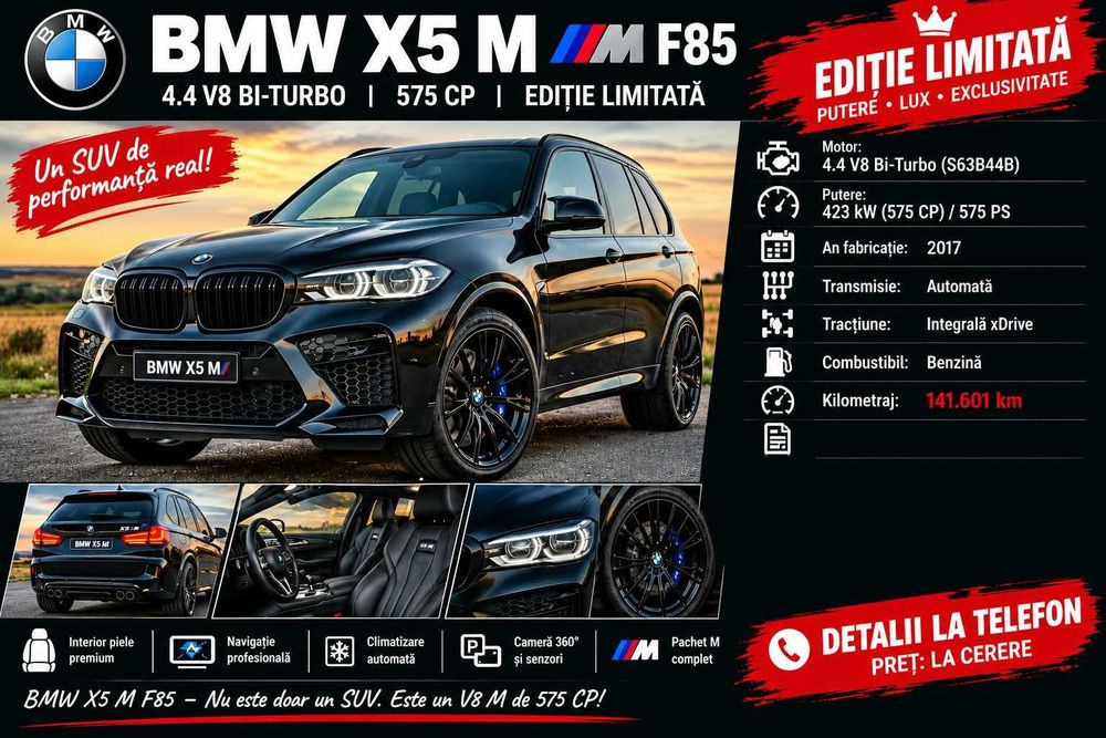 Bmw X5 M F 85  autentic  -Editie Limitata -4.4 v8 575  CP