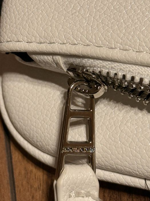 Geanta Zadig & Voltaire Alba Alb White Silver Argintiu Clutch