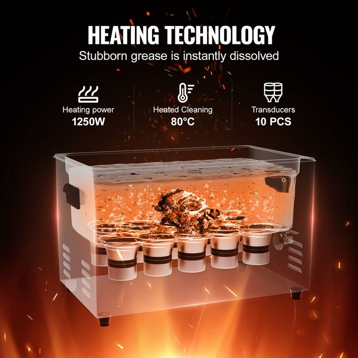 Curatator Ultrasonic 30L 600W cu Degazare 40kHz