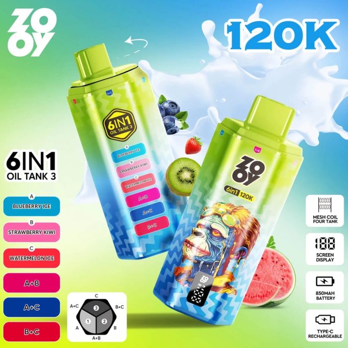 Vape ZOOY 120k puffs  6in1