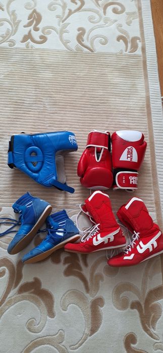 Борцовки, шлем, перчатки