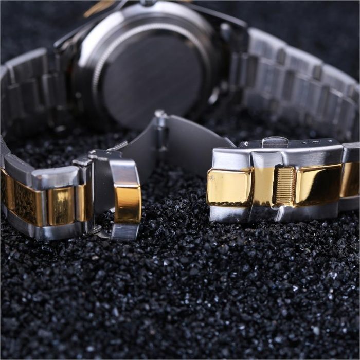 Мъжки часовник в стил Rolex Submariner златисто и синьо Gold & Blue