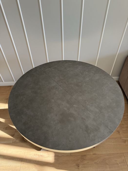 Masa dining extensibila maro/neagra din metal
