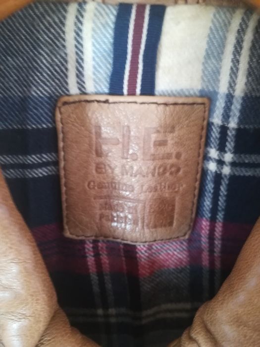 Geaca piele bărbați Mango