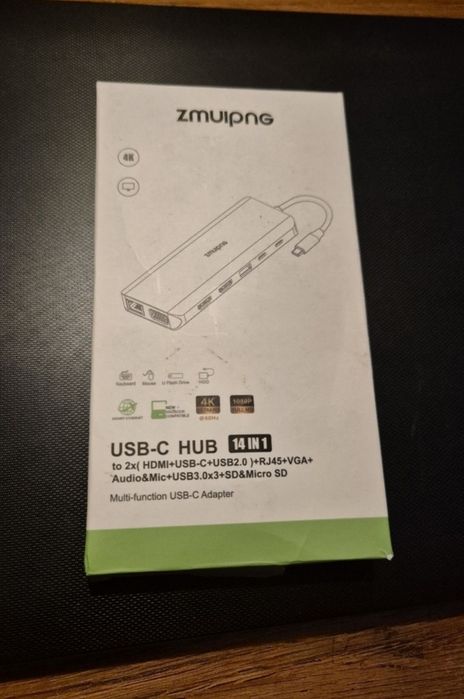 USB-C Hub 14 in 1 Model HDC39 cu HDMI 4K, USB 3.0,VGA ,LAN  jack 3.5 mm