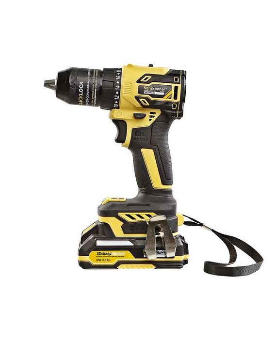 Дрель аккумуляторная б/щ Hanskonner,65Нм,КейсHANSTORAGE,18В,2хАкб,зрд.