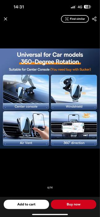 Suport auto cu incarcare wireless Baseus