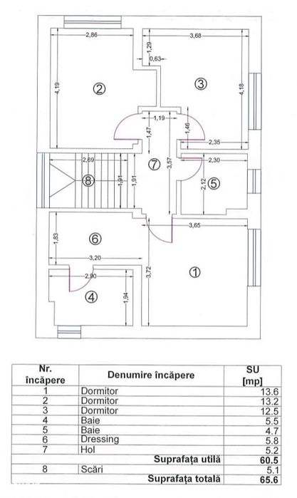 Casă noua P+1 Otopeni Central, 136 mp, 3 dormitoare, curte, parcare
