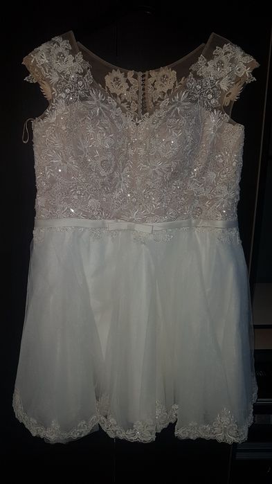 Vand rochie mireasa/cununie midi ivory + corset capucino