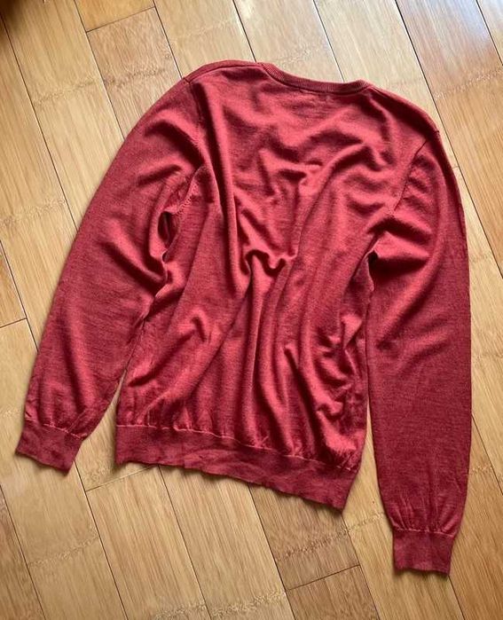 Pulover caramiziu din lana merinos Dressmann