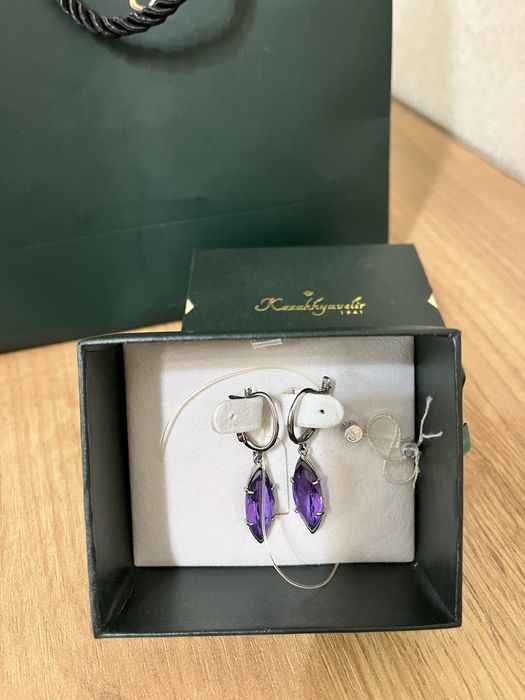 Серебрянные серьги Kazakhyuvelir