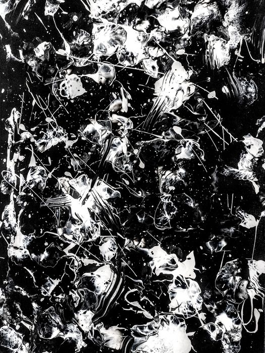 Tablou abstract, pictat cu vopsele acrilice