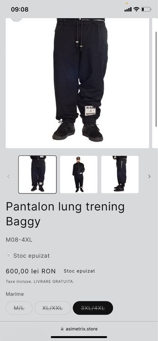 Pantalon si bluza Asimetrix -  All Black by Macanache