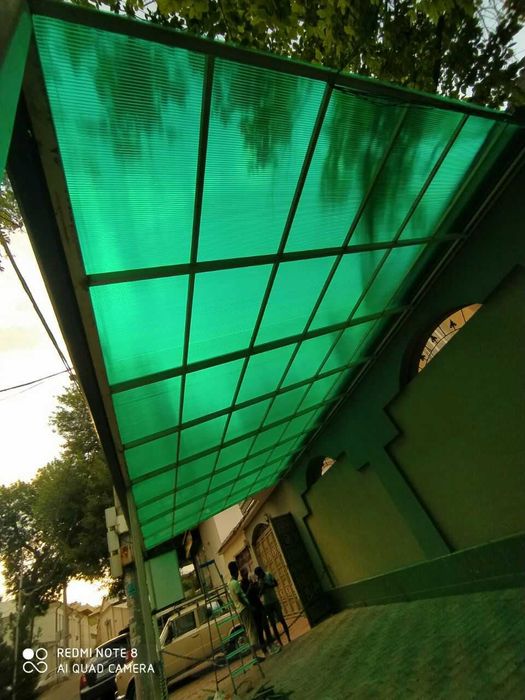 Навес лексан из сотового поликарбоната Казахстан Жети Рень!!!